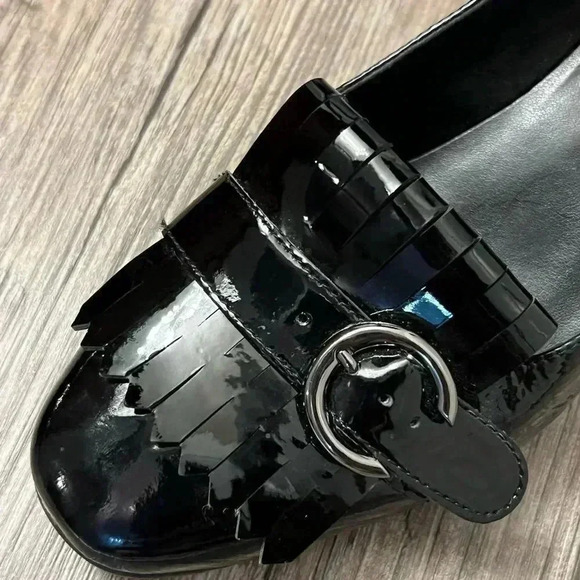 Vaneli black KILTIE PATTON LEATHER OXFORD BLOCK HEELS SIZE 6.5 - Picture 6 of 8